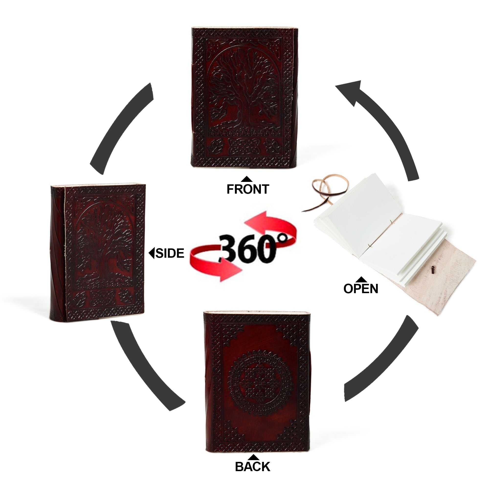 Nature's Wisdom Leather Journal - Classy Leather Bags - Flyclothing LLC