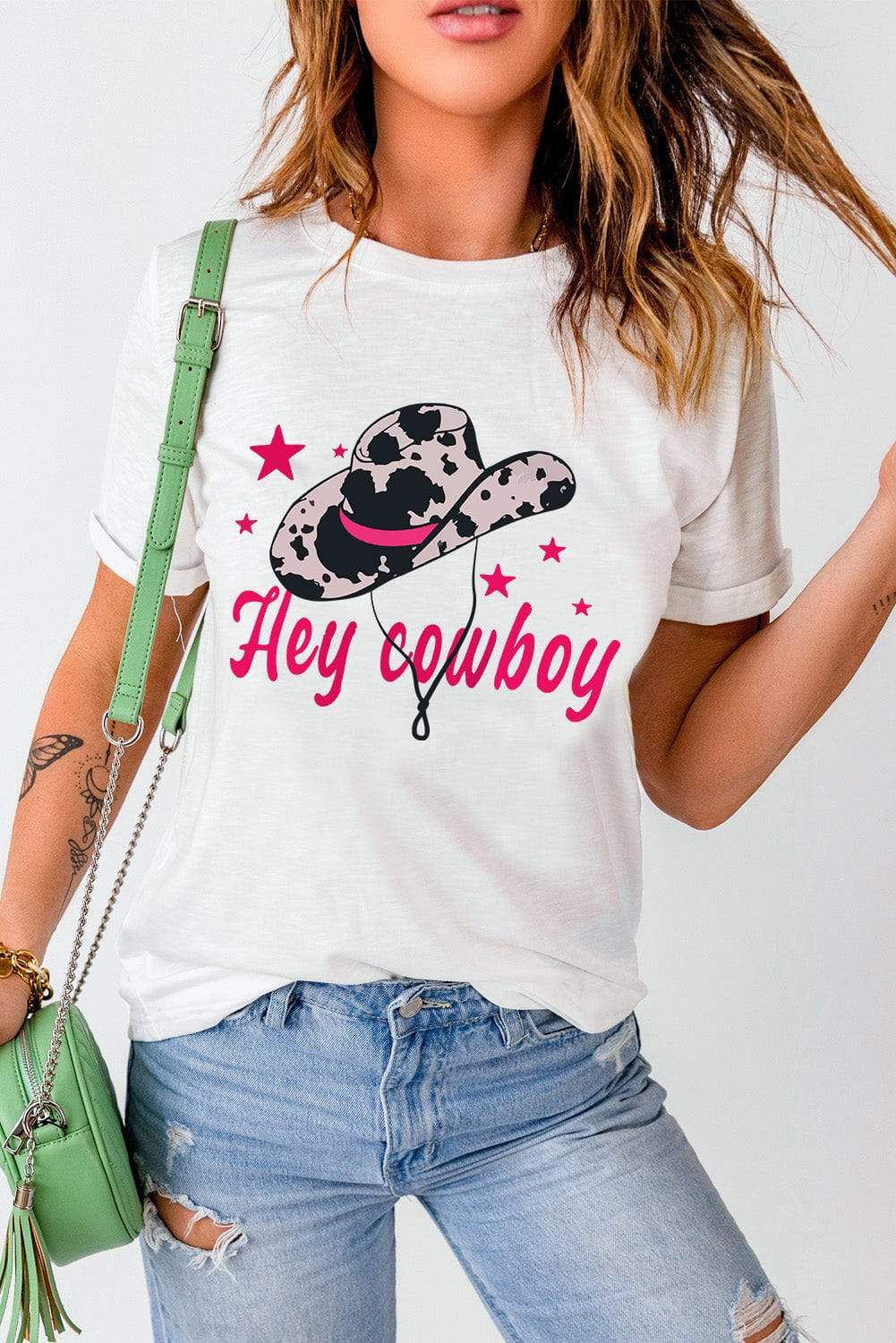 Graphic Round Neck Short Sleeve T-Shirt - Trendsi - Flyclothing LLC