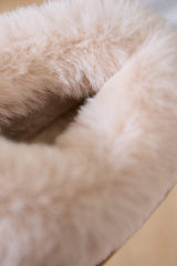 Faux Fur Round Toe Platform Slippers - Trendsi - Flyclothing LLC