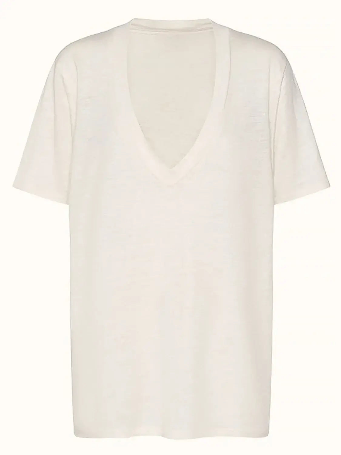 Solid V-Neck Short Sleeve T-Shirt - Trendsi - Flyclothing LLC