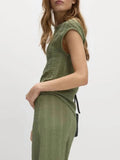 Round Neck Cap Sleeve Top and Pants Set - Trendsi