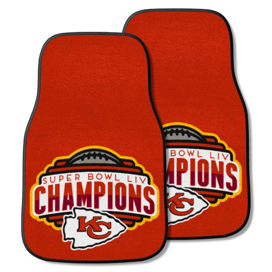 Kansas City Chiefs Front Carpet Car Mat Set - 2 Pieces, 2020 Super Bowl LIV Champions - Kansas City Chiefs