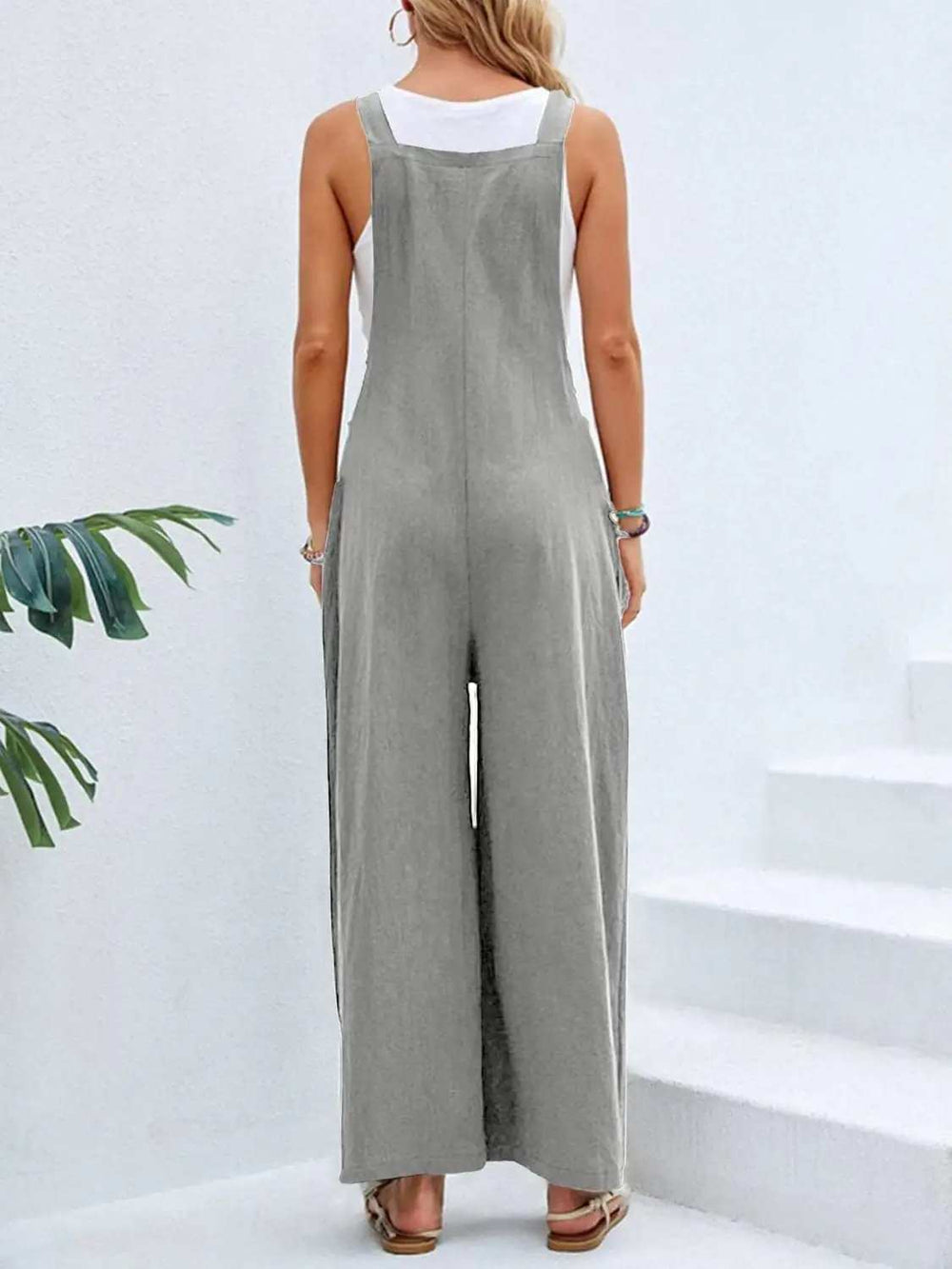 Full Size Square Neck Wide Strap Overalls - Trendsi - Flyclothing LLC
