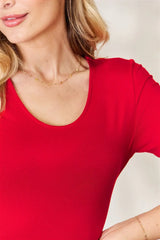 Basic Bae Full Size Round Neck Short Sleeve Bodysuit - ShopBasicbae - Flyclothing LLC