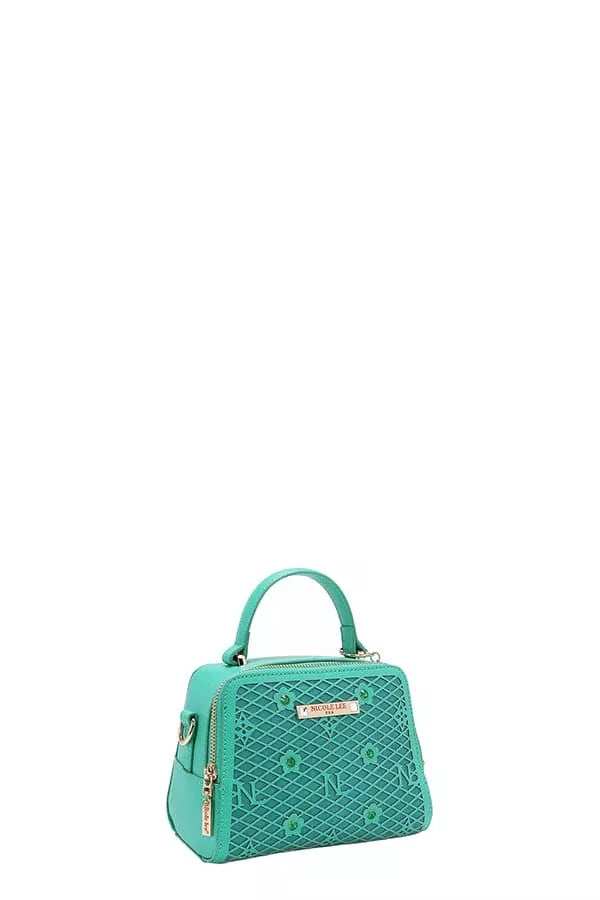 Nicole Lee USA Vegan Geometric Pattern Structured Handbag - Trendsi - Flyclothing LLC