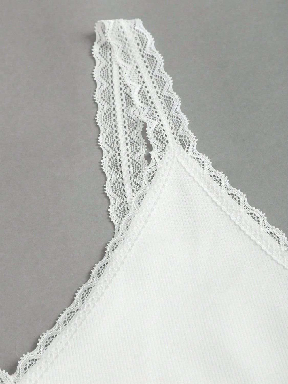 Lace Detail V-Neck Wide Strap Tank - Trendsi - Flyclothing LLC