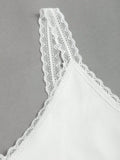 Lace Detail V-Neck Wide Strap Tank - Trendsi