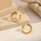 Pearl-Accented C-Hoop Earrings - Trendsi - Flyclothing LLC