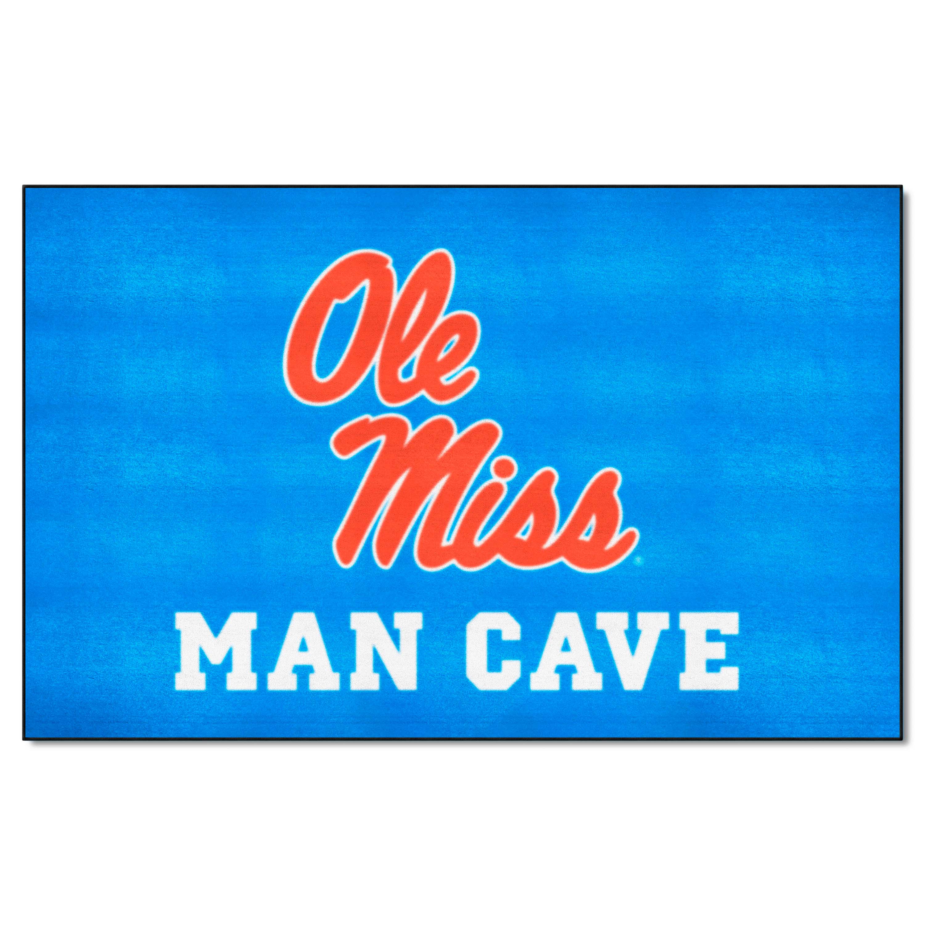 Ole Miss Rebels Man Cave Ulti-Mat Rug - 5ft. x 8ft., Light Blue Alternate - Ole Miss