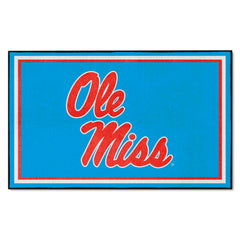Ole Miss Rebels 4ft. x 6ft. Plush Area Rug, Light Blue Alternate - Ole Miss