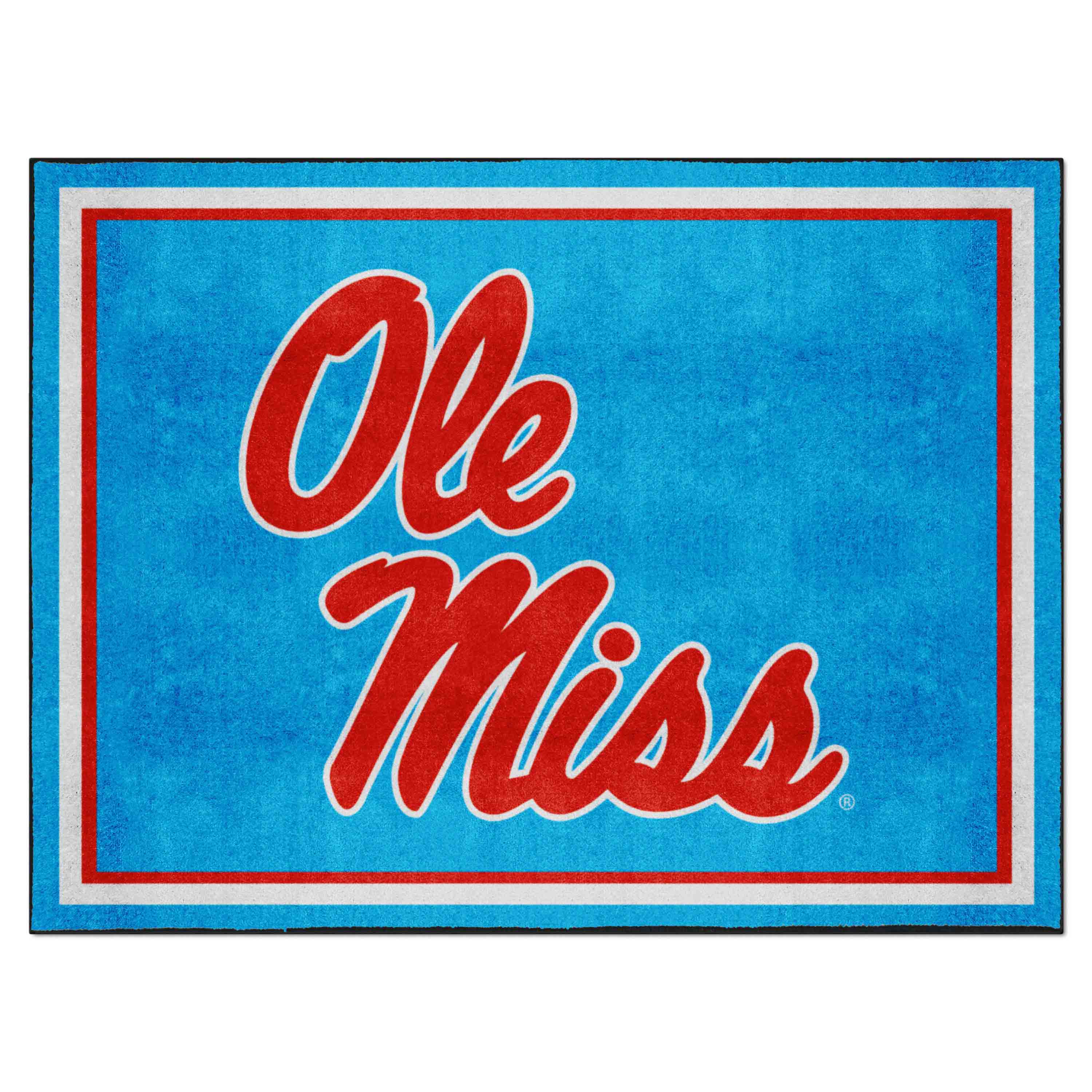 Ole Miss Rebels 8ft. x 10 ft. Plush Area Rug, Light Blue Alternate - Ole Miss
