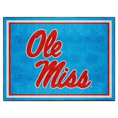 Ole Miss Rebels 8ft. x 10 ft. Plush Area Rug, Light Blue Alternate - Ole Miss
