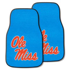 Ole Miss Rebels Front Carpet Car Mat Set - 2 Pieces, Light Blue Alternate - Ole Miss