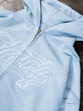 Men's Letter Embroidered Zip Up Long Sleeve Hoodie - Trendsi