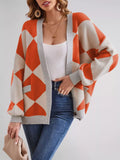 Diamond Pattern Button-Up Knit Cardigan - Trendsi - Flyclothing LLC