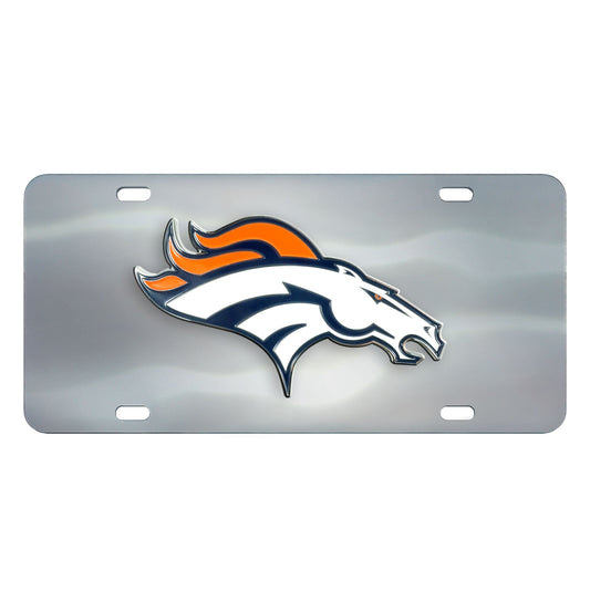 Denver Broncos 3D Stainless Steel License Plate - Denver Broncos
