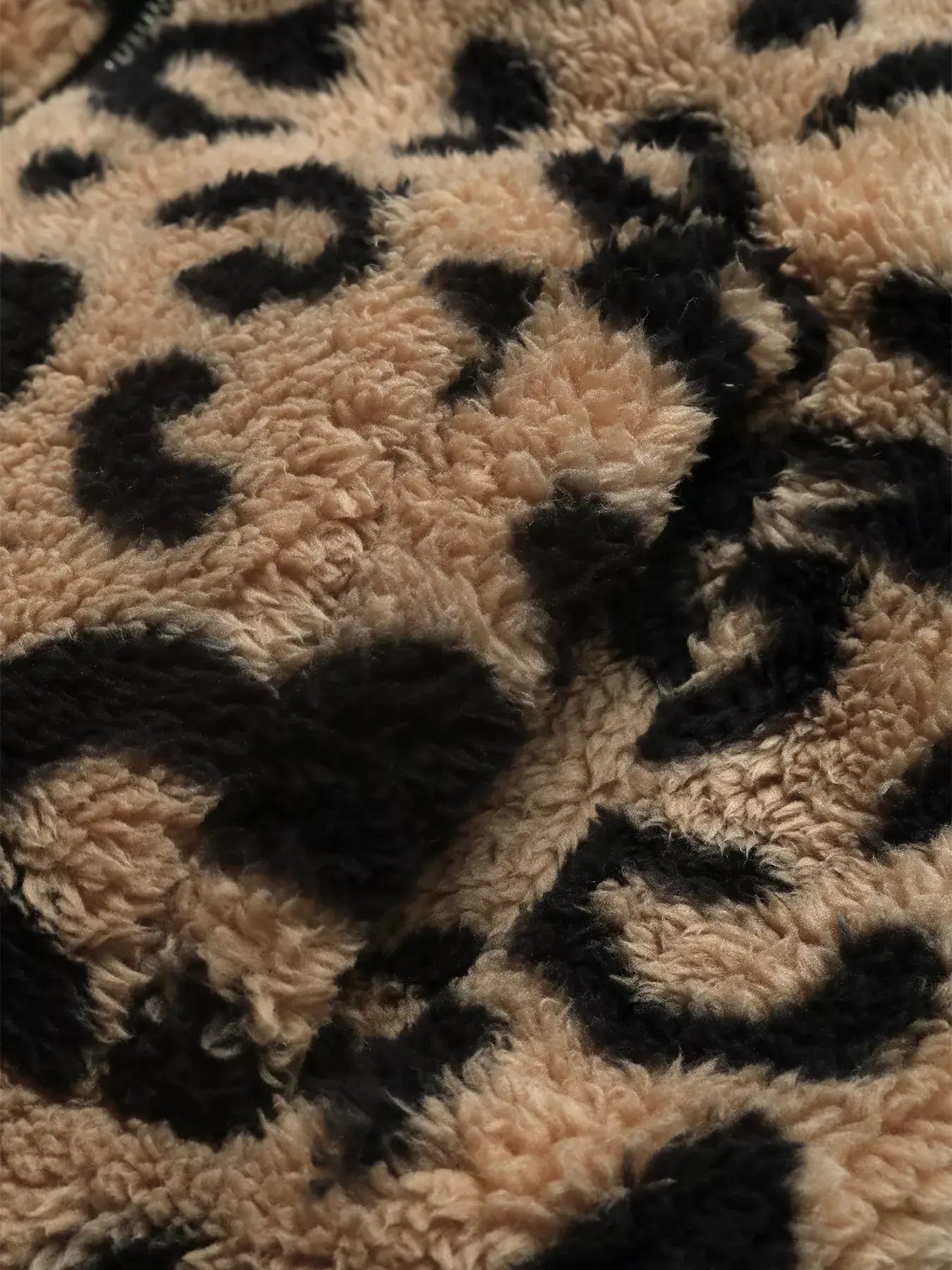 Leopard Zip Up Fleece Jacket - Trendsi - Flyclothing LLC