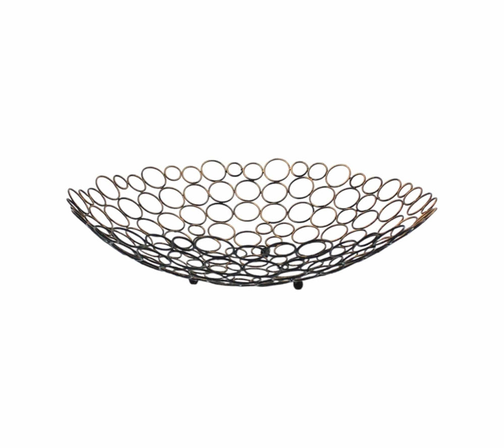 19" Bronze Metal Round Centerpiece Bowl - Homeroots