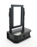 20" Black Wood Framed Makeup Shaving Tabletop Mirror - Homeroots