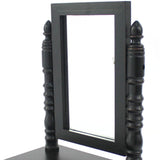 20" Black Wood Framed Makeup Shaving Tabletop Mirror - Homeroots
