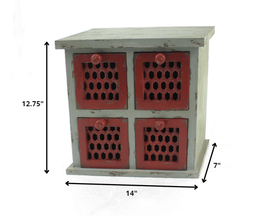 7" Light Blue Solid Wood Desk Organizer - Homeroots - Flyclothing LLC