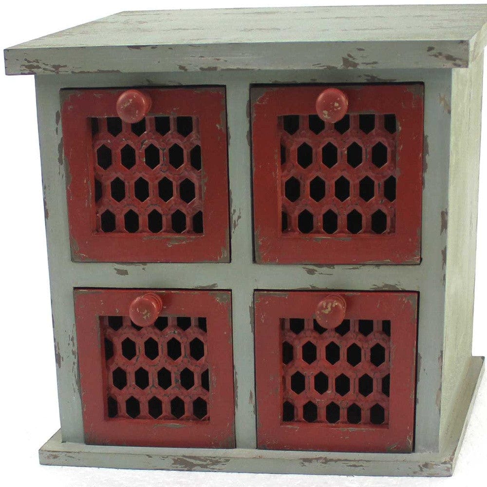 7" Light Blue Solid Wood Desk Organizer - Homeroots - Flyclothing LLC