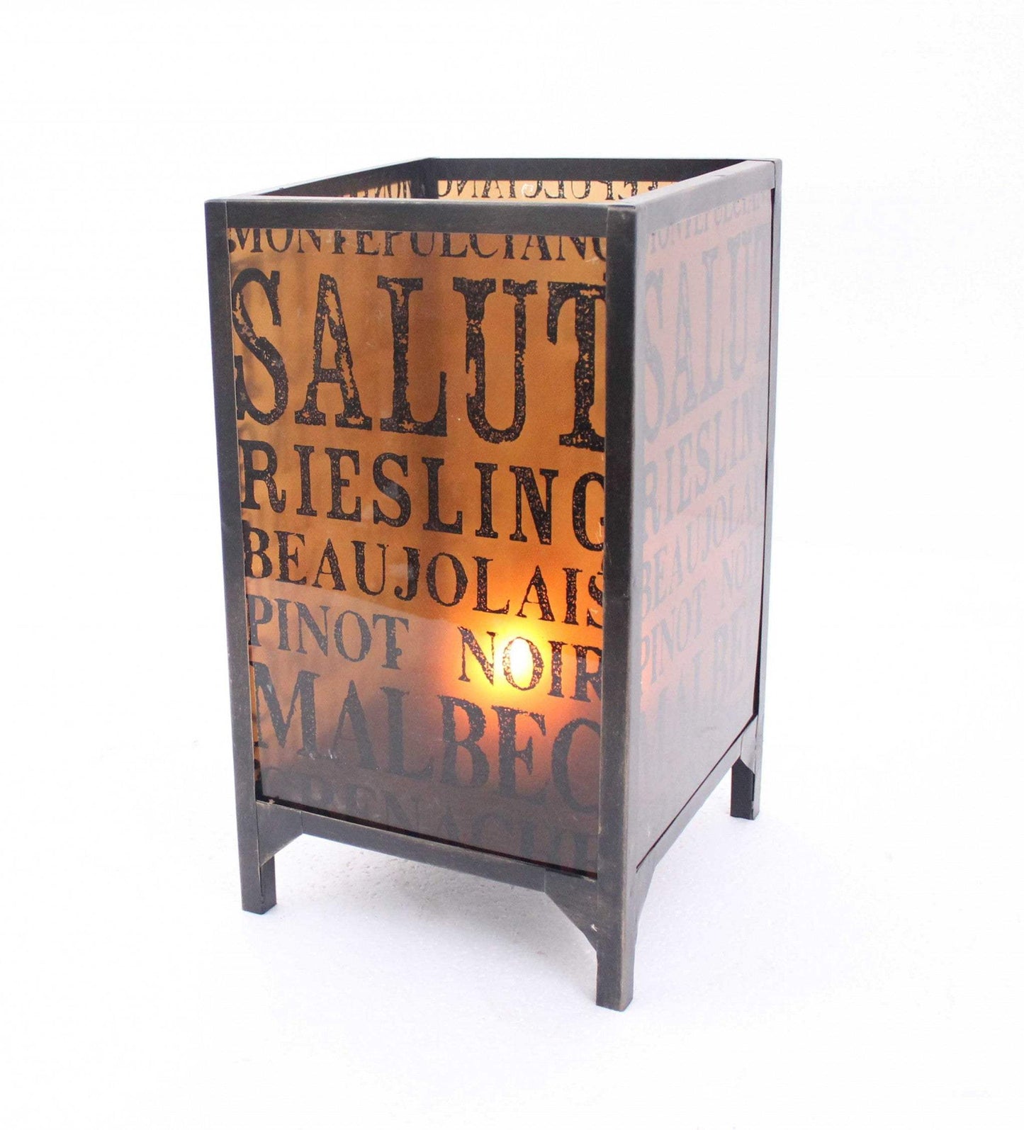 10.25 X 10.25 X 18 Brownvintage Letter Pattern - Candle Holder - Homeroots - Flyclothing LLC