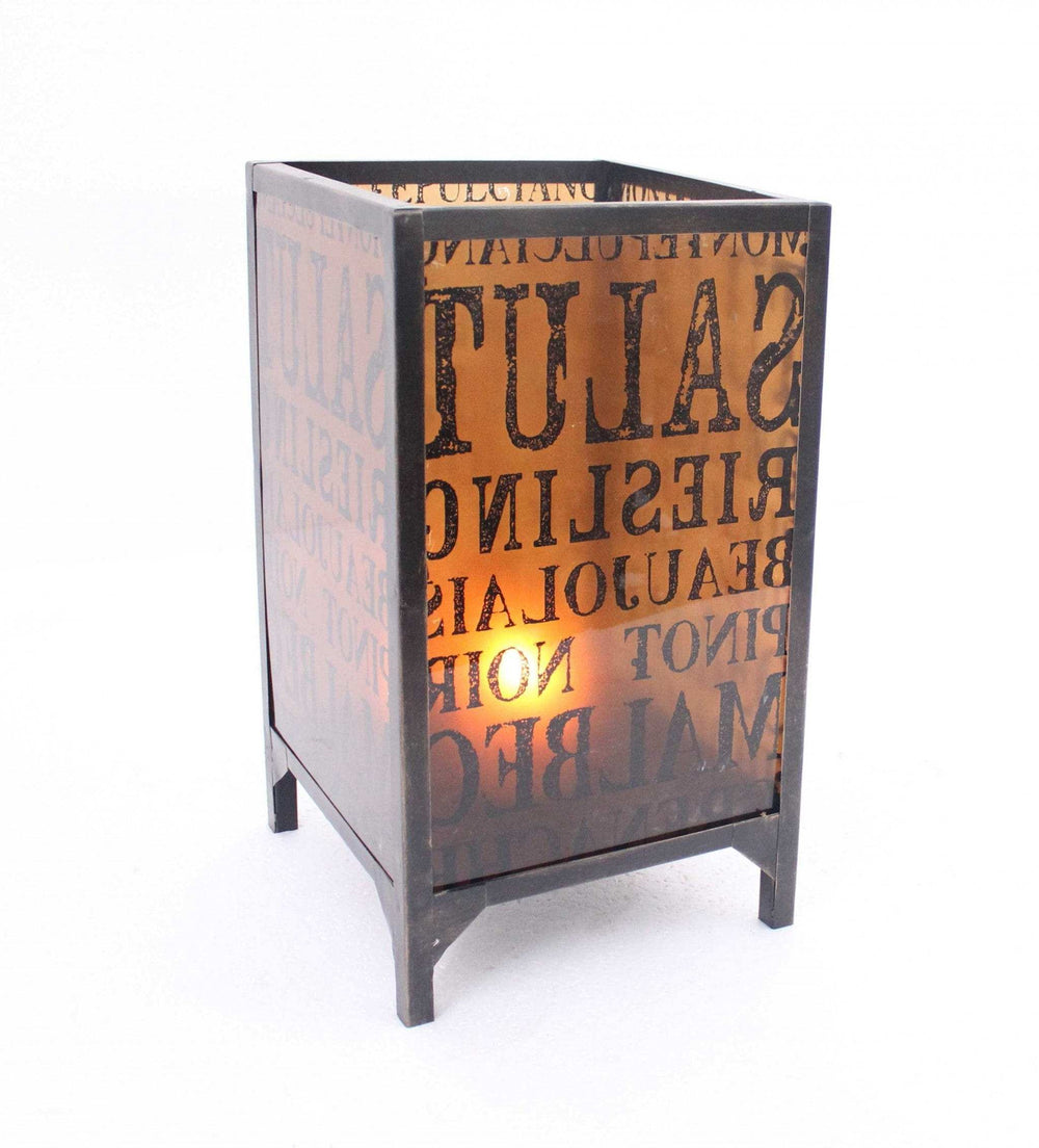 10.25 X 10.25 X 18 Brownvintage Letter Pattern - Candle Holder - Homeroots - Flyclothing LLC