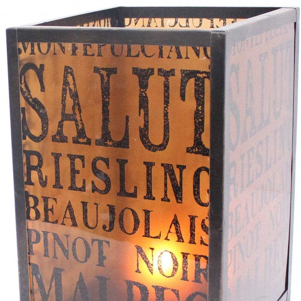 10.25 X 10.25 X 18 Brownvintage Letter Pattern - Candle Holder - Homeroots - Flyclothing LLC