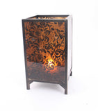 10.25 X 10.25 X 18 Brown Vintage Floral Pattern - Candle Holder - Homeroots