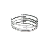 14" Silver Round Metal Geometric Vanity Tray - Homeroots