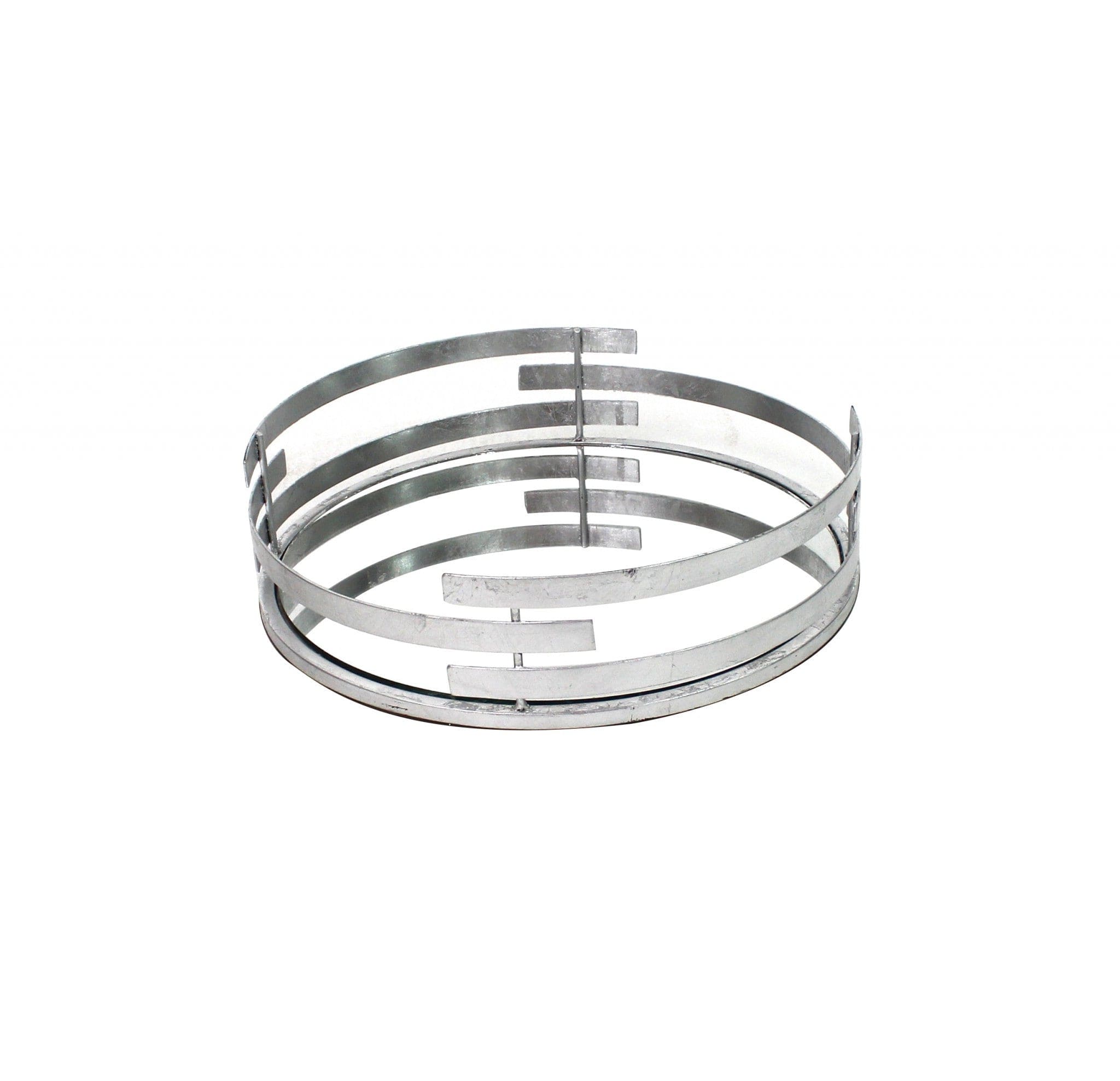 14" Silver Round Metal Geometric Vanity Tray - Homeroots - Flyclothing LLC
