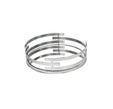 14" Silver Round Metal Geometric Vanity Tray - Homeroots