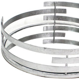 14" Silver Round Metal Geometric Vanity Tray - Homeroots
