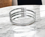 14" Silver Round Metal Geometric Vanity Tray - Homeroots