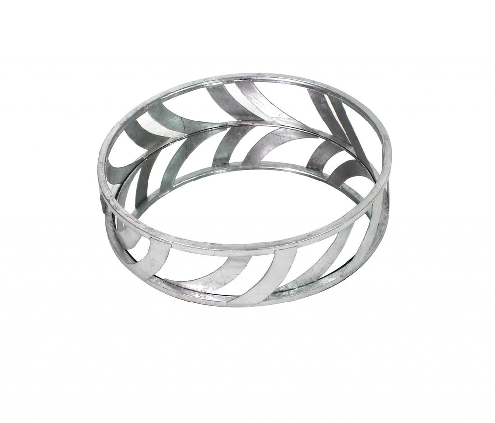 14" Silver Round Metal Geometric Vanity Tray - Homeroots - Flyclothing LLC