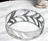 14" Silver Round Metal Geometric Vanity Tray - Homeroots