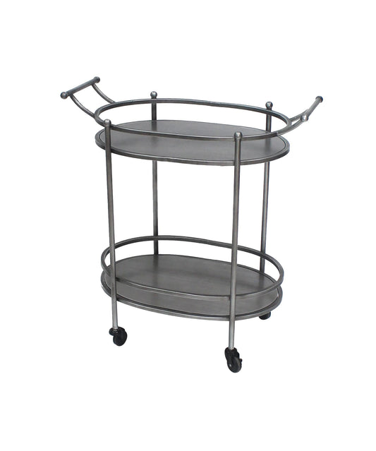 15 X 28 X 31 Bronze Antique Oval  Service Cart - Homeroots