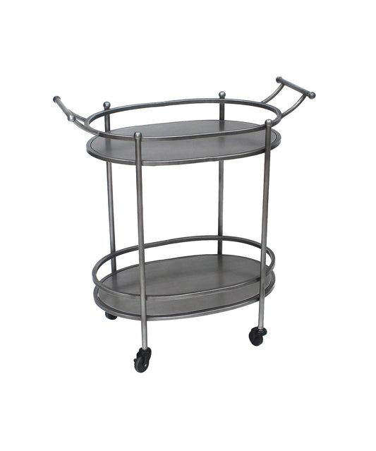 15 X 28 X 31 Bronze Antique Oval  Service Cart - Homeroots