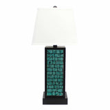 31" Black Metal Bedside Lamp With White Empire Shade - Homeroots - Flyclothing LLC