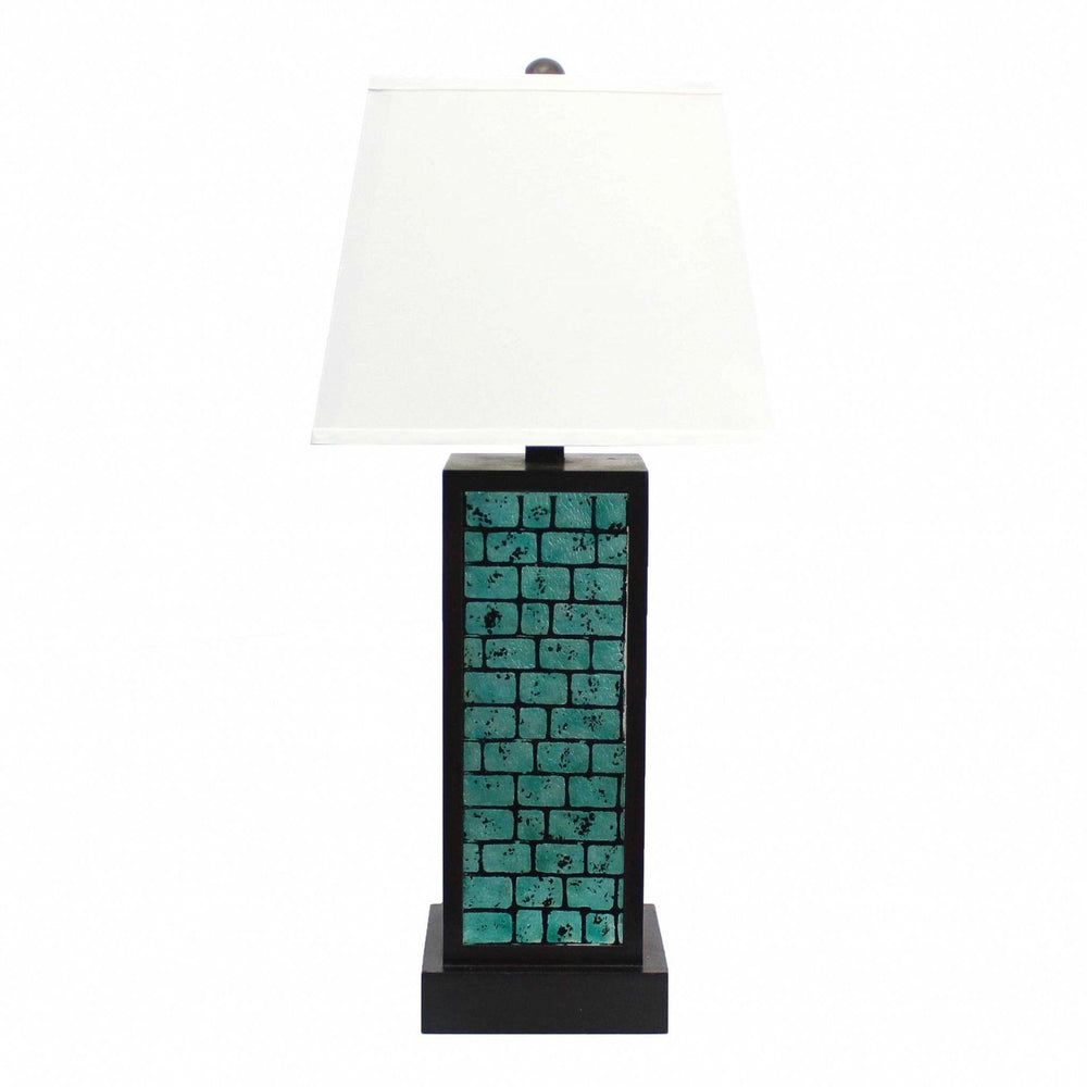 31" Black Metal Bedside Lamp With White Empire Shade - Homeroots - Flyclothing LLC
