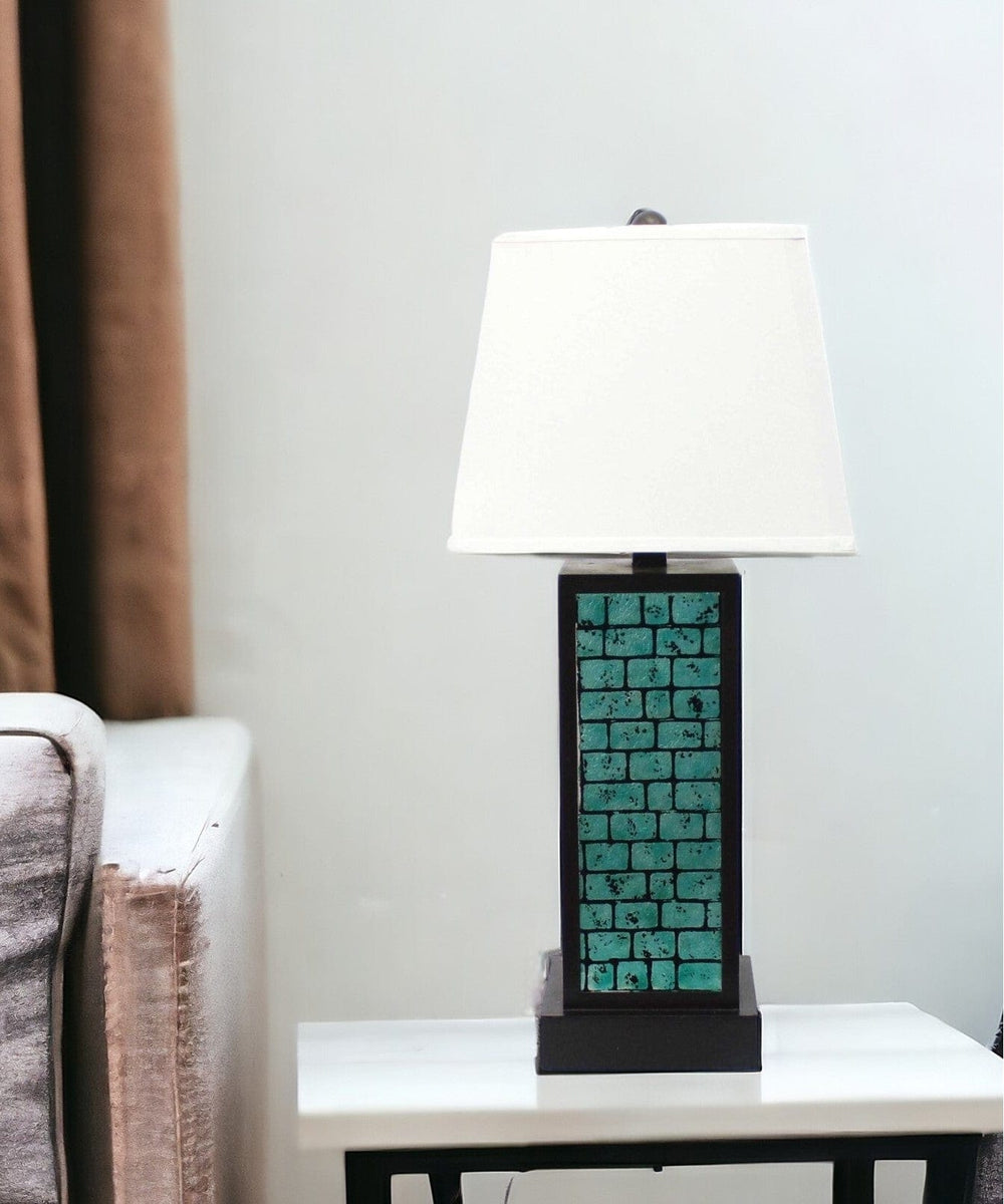 31" Black Metal Bedside Lamp With White Empire Shade - Homeroots - Flyclothing LLC