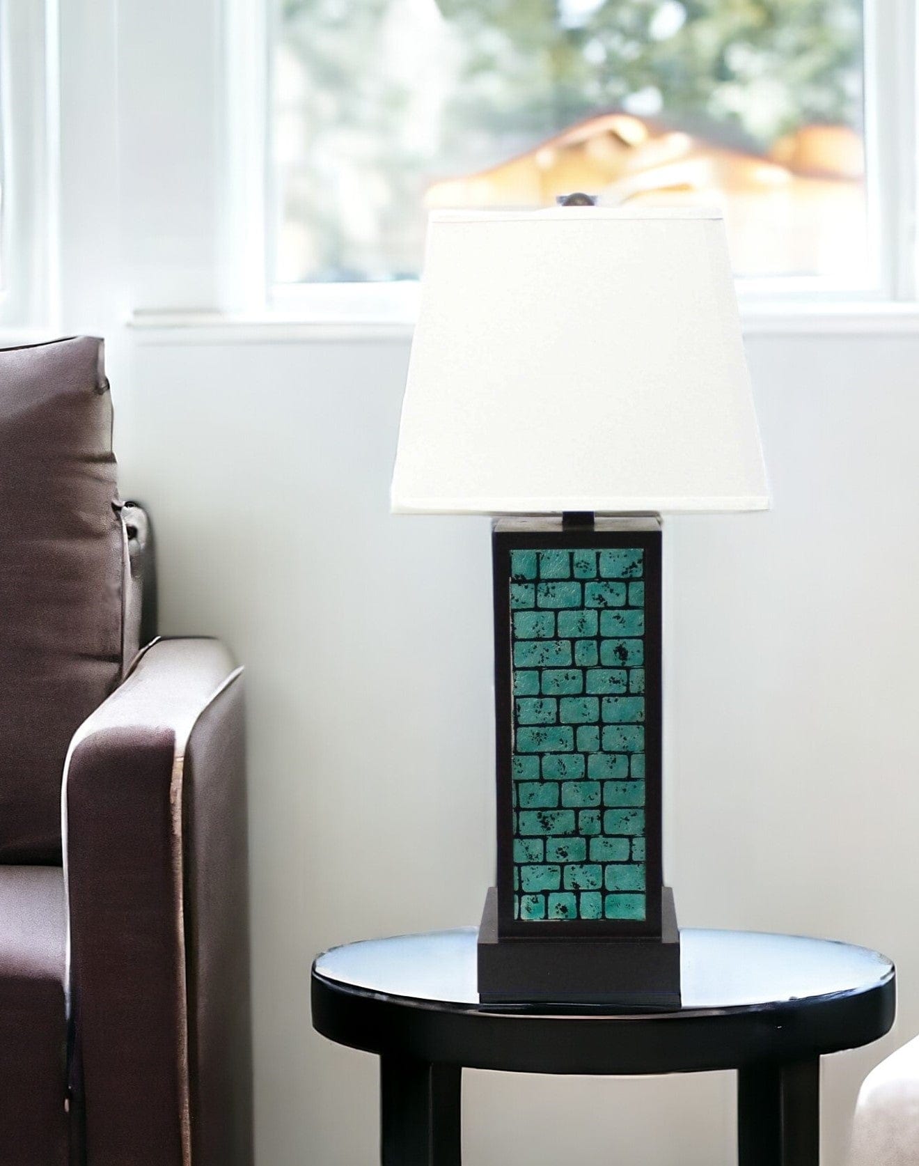 31" Black Metal Bedside Lamp With White Empire Shade - Homeroots - Flyclothing LLC