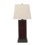 31" Black Metal Bedside Table Lamp With White Shade - Homeroots - Flyclothing LLC
