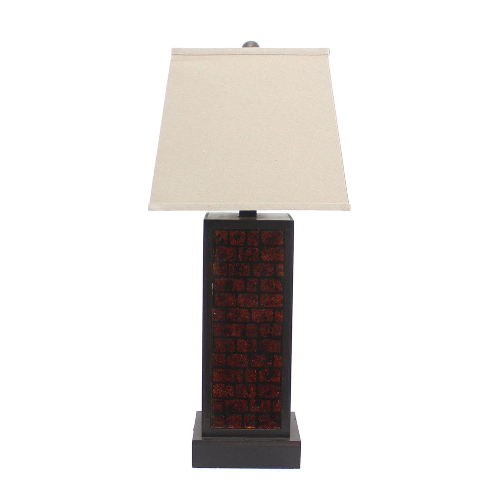 31" Black Metal Bedside Table Lamp With White Shade - Homeroots