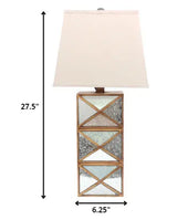 6.25 X 6.75 X 27.5 Gold Modern Illusionary Mirrored Base - Table Lamp - Homeroots - Flyclothing LLC