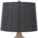 12 X 14 X 25.25 Black Traditional Wooden Linen Shade - Table Lamp - Homeroots - Flyclothing LLC