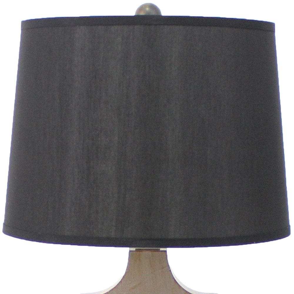 12 X 14 X 25.25 Black Traditional Wooden Linen Shade - Table Lamp - Homeroots - Flyclothing LLC