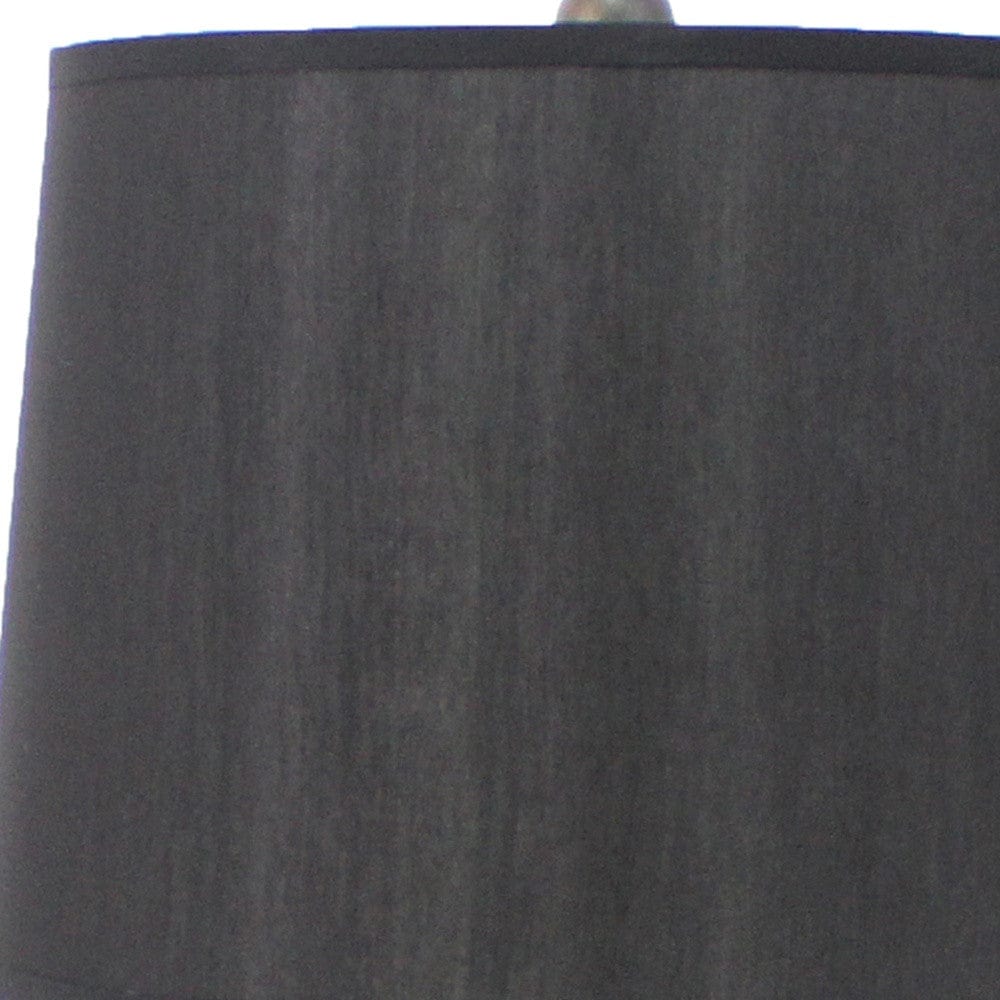 12 X 14 X 25.25 Black Traditional Wooden Linen Shade - Table Lamp - Homeroots