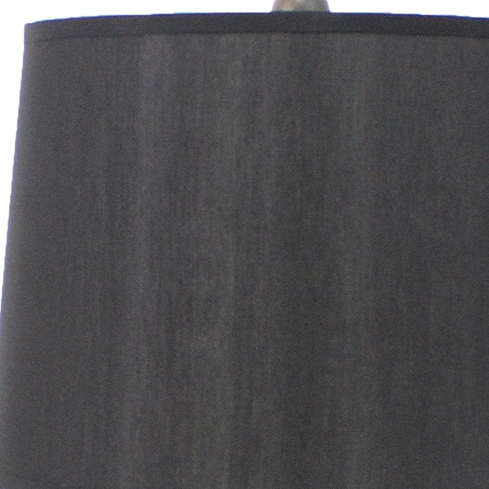 12 X 14 X 25.25 Black Traditional Wooden Linen Shade - Table Lamp - Homeroots - Flyclothing LLC